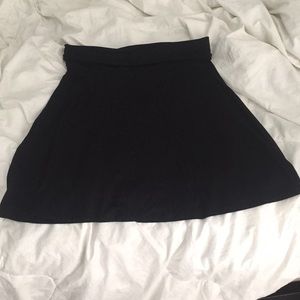 Black cotton skirt with elastic waist